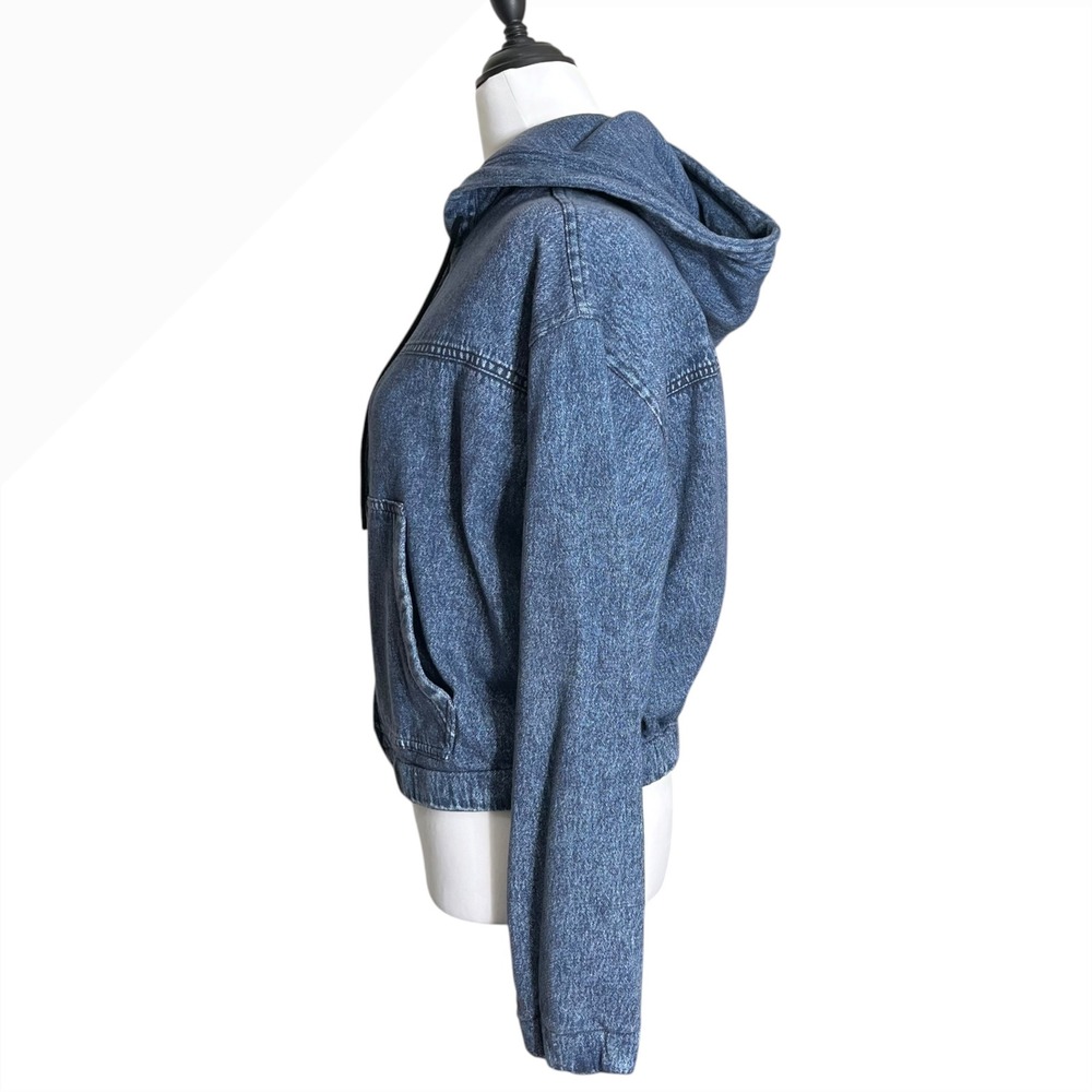 rag & bone Miramar Davina Hoodie Women's Medium Topaz Casual Streetwear Denim - Picture 4 of 10